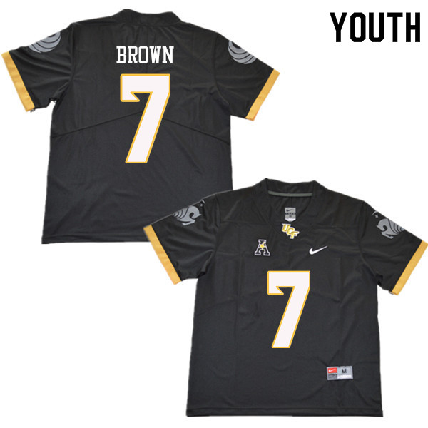 Youth #7 Davonte Brown UCF Knights College Football Jerseys Sale-Black - Click Image to Close